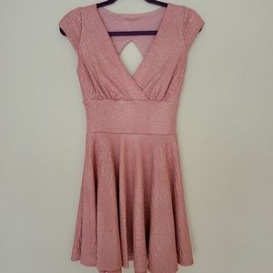 Shiny Pink Party Mini Dress